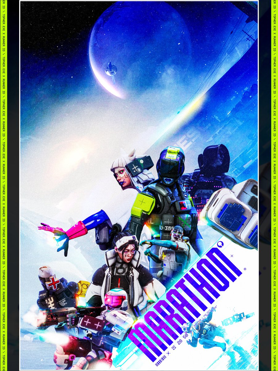 Topherexe's tweet photo. >New/11x17_Poster. 

#Bungie #marathoncreator #marathonthegame 
@MarathonTheGame https://t.co/xexM8LUnFw
