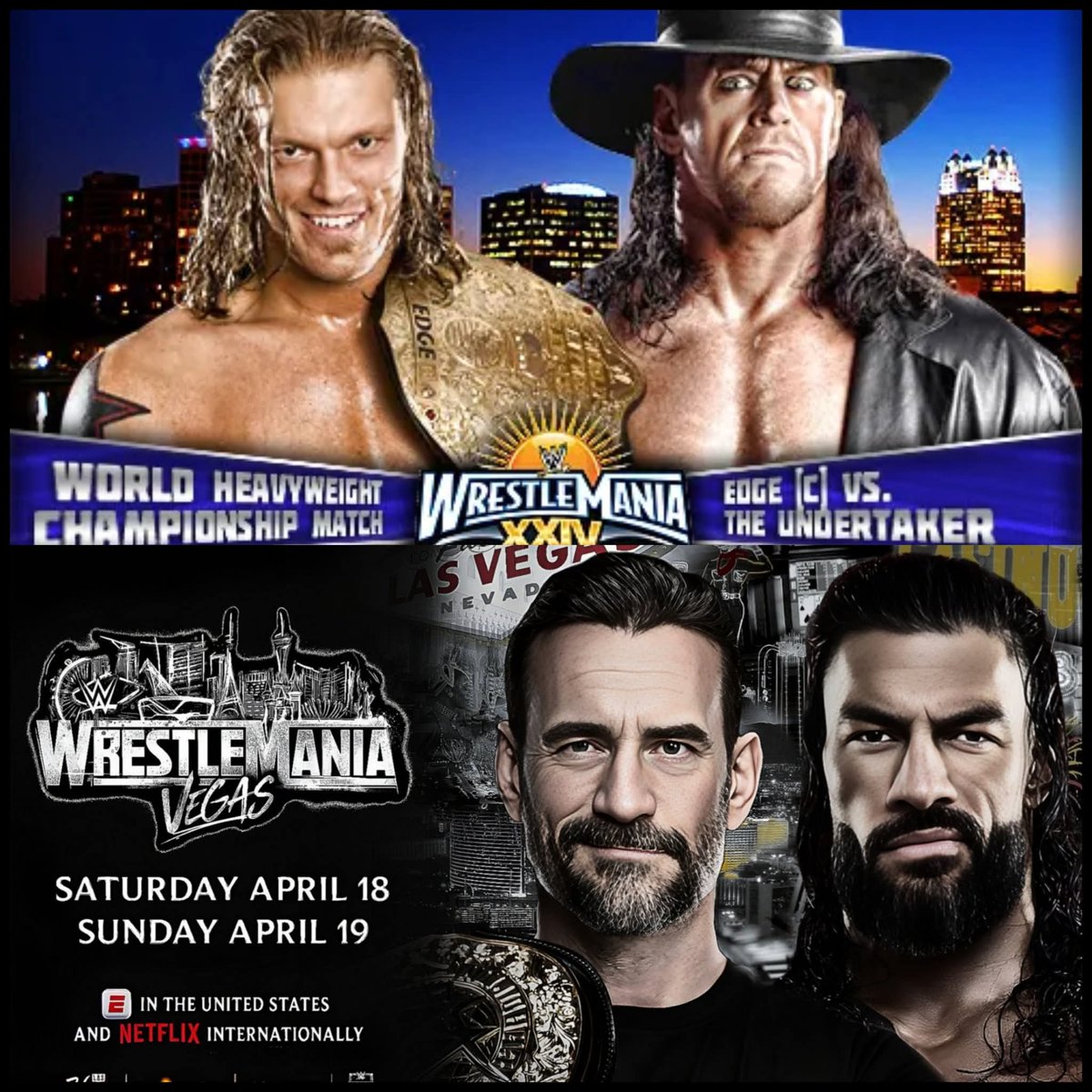 J'avais pas fait gaffe mais c'est vrai que le dernier main event de Wrestlemania avec le titre WHC remis en jeu date de 2008 avec l'Undertaker qui avait regagné le titre mondial face à Edge et 18 ans après ça va être certainement le cas avec Punk face à Reigns pour le titre WHC.