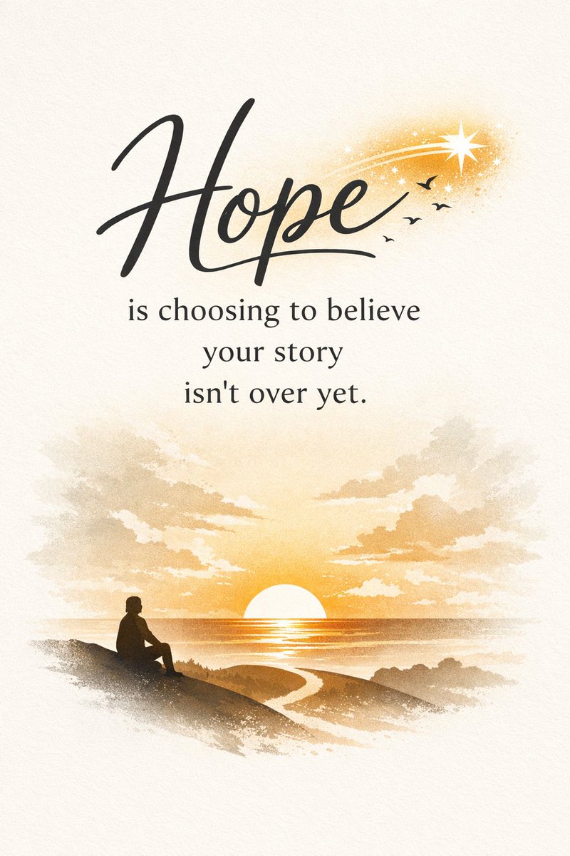 mrchadburn's tweet image. Life can feel defined by setbacks or mistakes, but hope reminds us that every chapter is part of a larger story. It allows us to see ourselves as still evolving rather than permanently defined by past struggles.
#Hope 
#selfbelief 
#Motivation 
#MentalHealth