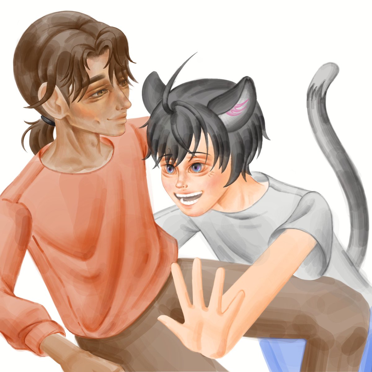 #ほら耳がみえてるよ 
#イラスト 
#illustrationart 
#digitalart 
#그림러_𝕏친소 
#그림러𝕏친소 
#저기귀가보여