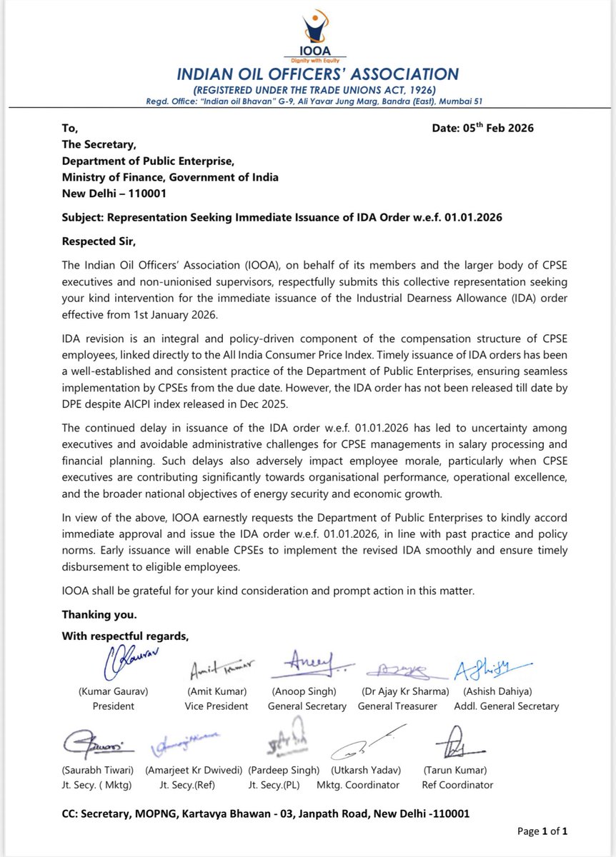 Indianoil Officers Association (IOOA) tweet media