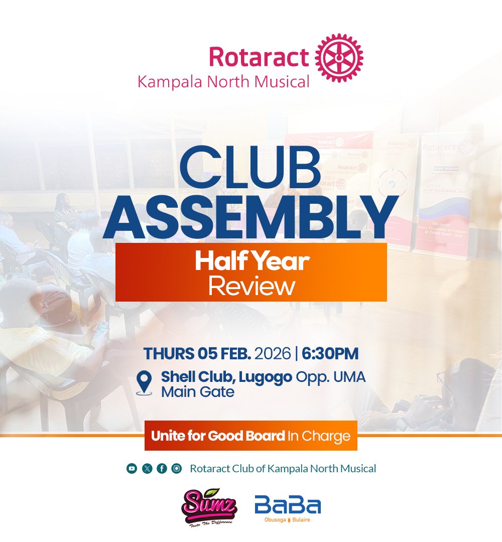 rctmusical's tweet image. Half-year check-in, full-year momentum 💙✨
It's a call out for the Musicals' Club Assembly 🗣️

The Half Year Review includes 
 Reflection,
 realignment, and
 uniting for good. 

📅 Thursday, 05 Feb 2026
⏰ 6:30 PM
📍 Shell Club, Lugogo (Opp. UMA Main Gate) 

#Musical2theworld