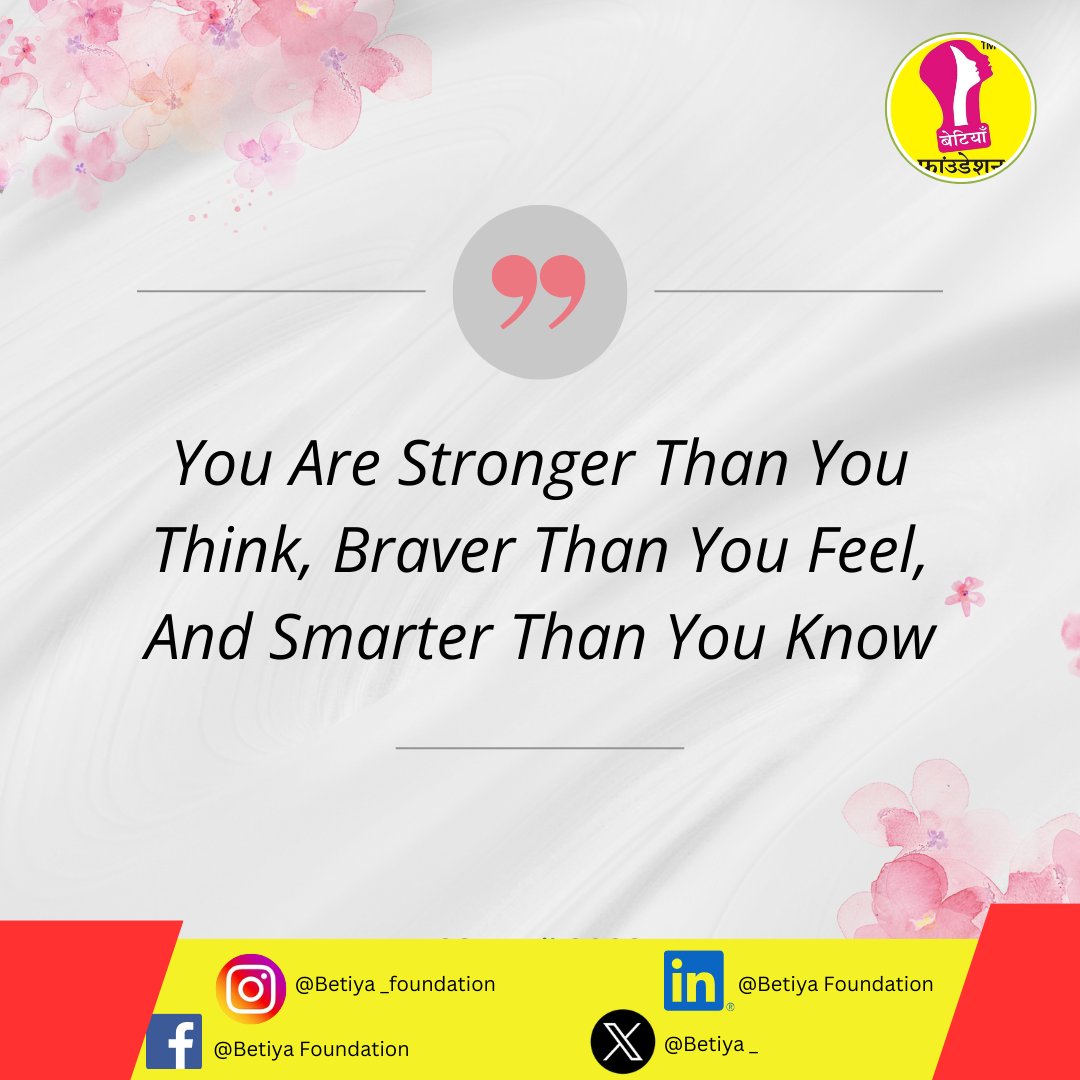 You are stronger than you think, braver than you feel, and smarter than you know. Trust yourself—you’ve got this. 💫💪