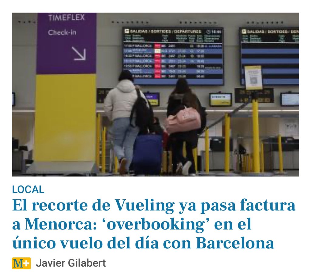 Mínima connectivitat per Menorca, màxim benefici per l’aerolínia.

I el Consell, empardalat, celebra que ens posen més avions a l’estiu. Si no fan res, l’hivern que ve serà igual.