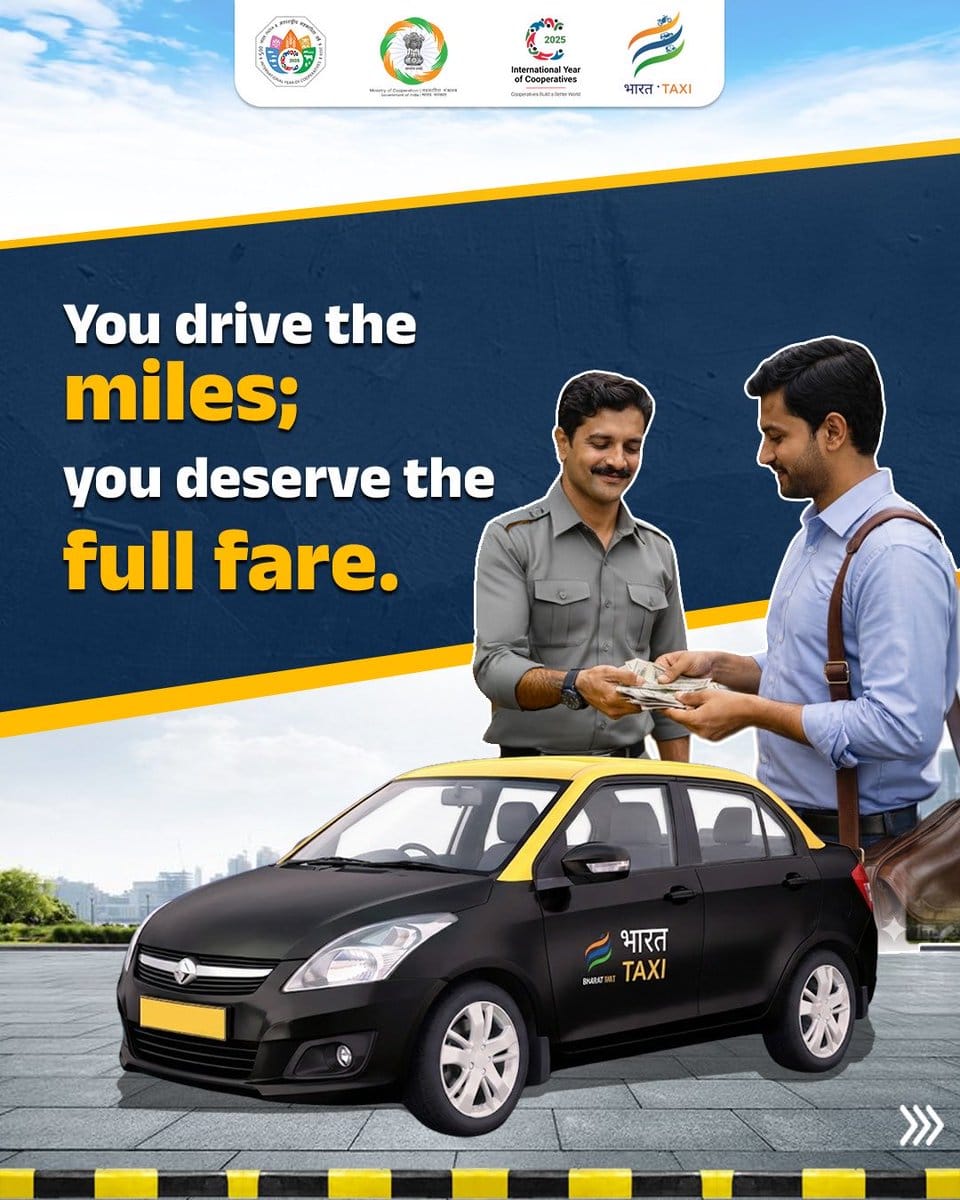 mukeshparmar146's tweet image. Your taxi business is now truly yours! Bharat Taxi makes drivers owners, 100%+ earnings directly in your pocket. Join now! 🚗 #DriverFirst #BharatTaxi