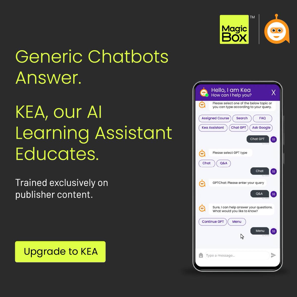 getmagicbox's tweet photo. Your content is the curriculum. Your AI should know it too.
KEA is trained on publisher content to guide, explain, and support learners without leaving the platform.
https://t.co/FNoikgHfeF
#AIInEducation #DigitalLearningPlatforms #K12Publishing #AIChatbot #LearningAssistant https://t.co/nl5DWfCL4u