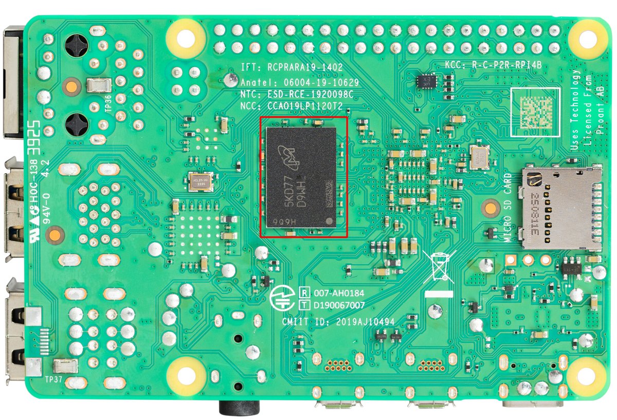 cnxsoft's tweet photo. Raspberry Pi 4 dual RAM variant launched.
https://t.co/bW2gQGCs6m

The Raspberry Pi 4 Model B V1.5 features two RAM chips instead of one in order to allow DRAM supply chain flexibility. The new PCB revision also enables manufacturing process improvements with the use of intrusive reflow soldering.
