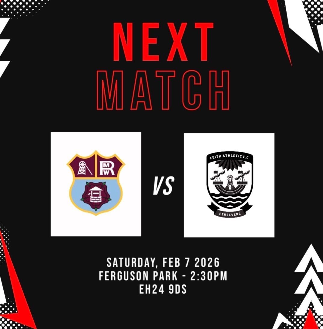 On Saturday we travel to face Whitehill Welfare, kicking off at 2:30pm, down at Ferguson Park.

Come and support the lads on the road as we look for another three points to add to the tally! 🏁⚽️🖤