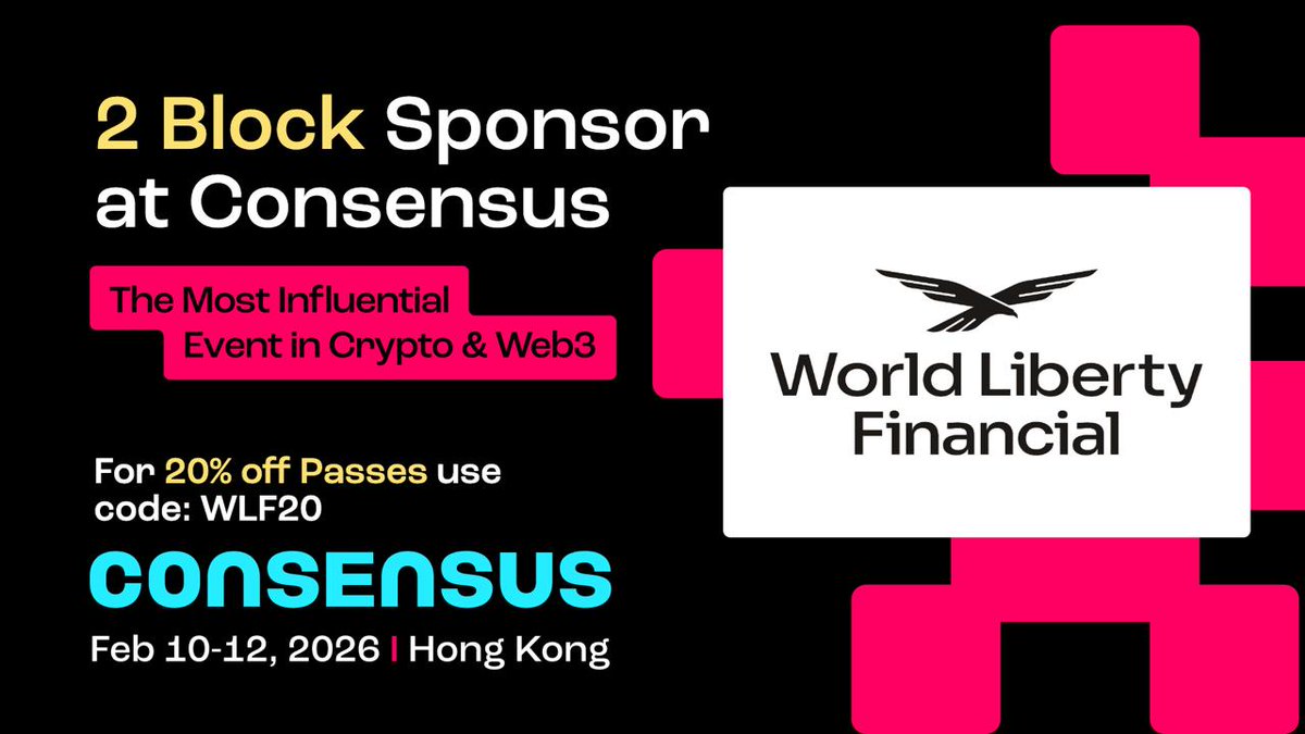 HK is calling and WLFI is answering 🦅☝️

We’re pulling up massive to Consensus Hong Kong 2026 as Official 2 Block Sponsor. The squad is mobilized and ready to connect.

🧵Major Alpha in the thread!