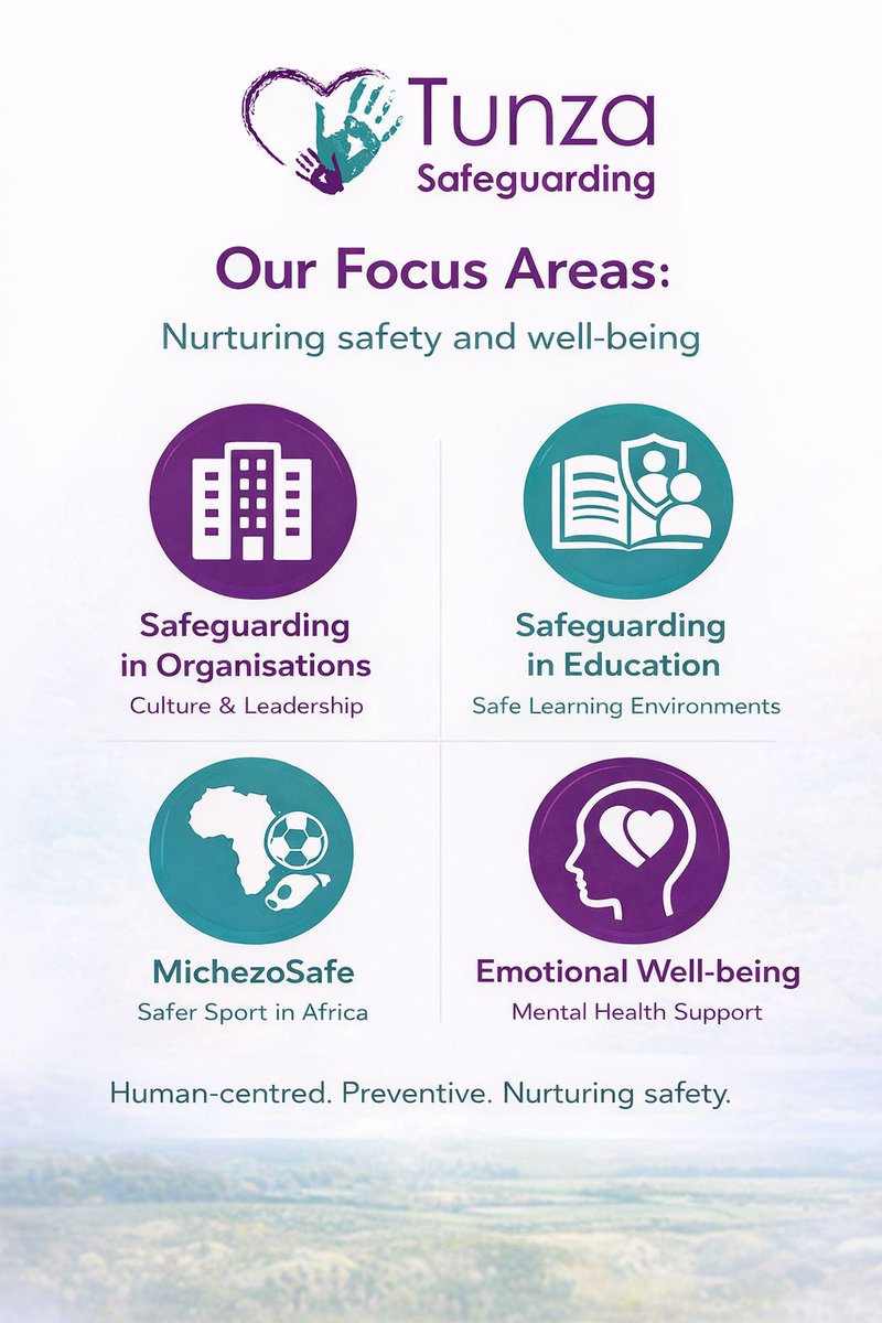 tunza_safeguard's tweet photo. 6 years of nurturing safety.
20+ partners.
200,000+ people reached.
Our focus:
▪️ Organisations
▪️ Education
▪️ MichezoSafe (safer sport in Africa)
▪️ Emotional well-being
Rooted in global standards. Grounded in local realities.
#TunzaSafeguarding #6YearsOfImpact #Tuwatunzeni https://t.co/LeVa3LzEmK