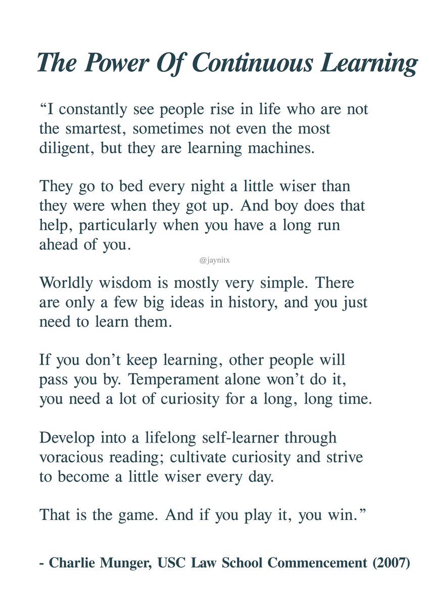 jaynitx's tweet photo. Charlie Munger literally revealed the secret game you must play to win at life: https://t.co/c6DucXkzSq