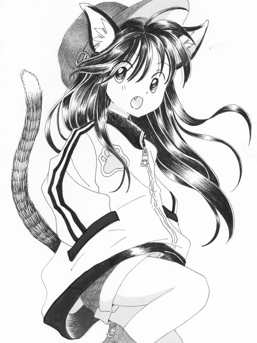 黒猫ちゃん🐈‍⬛」 #アナログイラスト #オリジナルイラスト #drawing