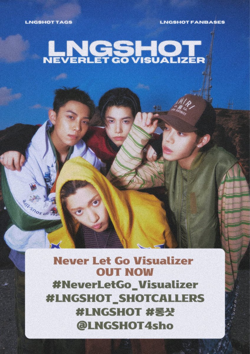 📢 HASHTAG PARTY 📢

'NEVER LET GO' akan segera rilis 1 jam lagi loh!! 

Jangan lupa drop hashtagnya yah 👇👇👇

Never Let Go Visualizer
OUT NOW
#NeverLetGo_Visualizer
#LNGSHOT_SHOTCALLERS
#LNGSHOT #롱샷
<a href="/LNGSHOT4sho/">LNGSHOT</a>