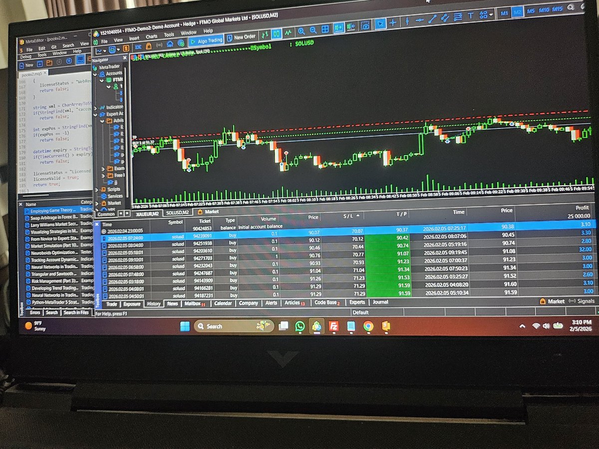 altnotify's tweet image. Crypto bros Vs real life trading.

Sad holding onto shitcoins will only loose you money sons, you carry on funding these so called devs and kols, let the ultras code/stack cash. 

Using my mq5 bot on SOL today for the lelz but it's doing well scalping gold/silver.