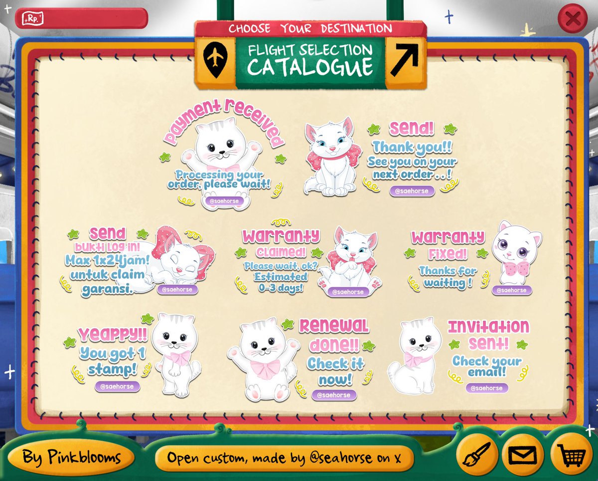 saehorse's tweet image. ⓘ Help Retweet? Timakacii !👩🏻‍✈️♡

✈️ ⑅ ◎ haloouu . . aku bawain 3 sticker pack ready stock, 1 pack isi 8 sticker ! ๑ 👩‍✈️ bisa retext n recol font :¨·.·¨: 🧰 💬 

​          ♡ ꒰   #zonauang   ׂ꒱ ♡