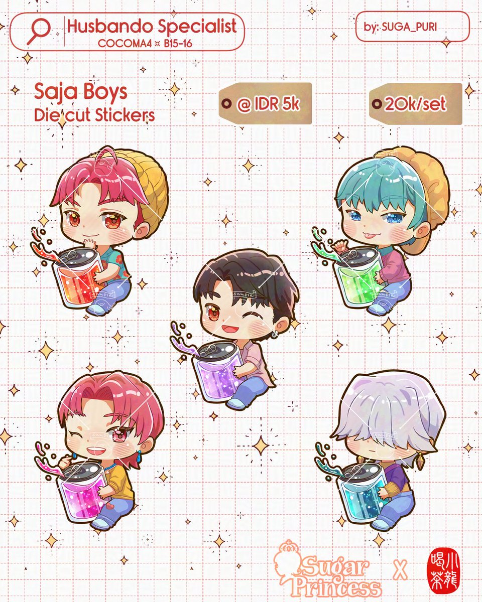 suga_puri's tweet photo. [ 🔁&amp;💜Appreciated!]

Newest addition to our #COCOMA4  
📅14 Feb 2026 
📌B 15-16 : Husbando Specialist x Sugar Princess 
🛒 Saja Boys
#cocoma4catalogue https://t.co/eSgVdVmzjP