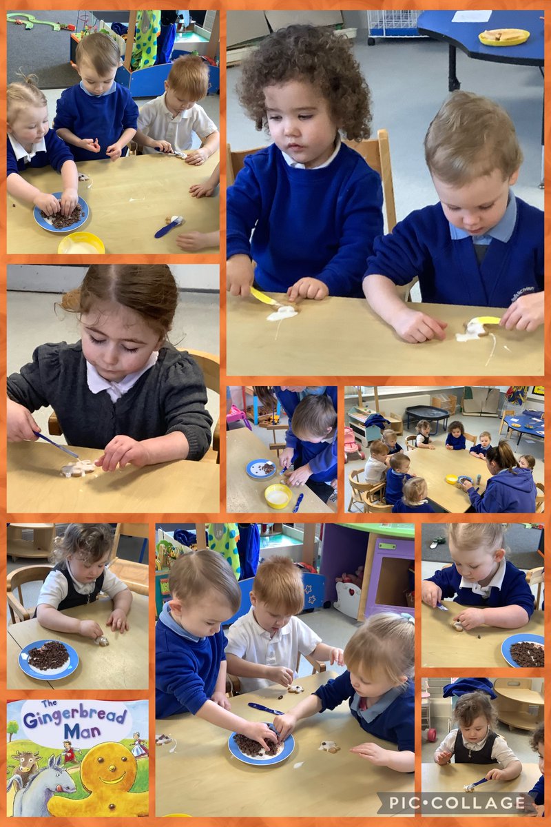 StPaulsRCWirral's tweet image. Run, run as fast as you can!
Our Preschool 2s enjoyed the story of The Gingerbread Man. They decorated biscuits practising pincer grip skills to pick up chocolate pieces.
Then they spotted the Gingerbread Man in the garden!
A magical morning with lots of smiles #workingasone