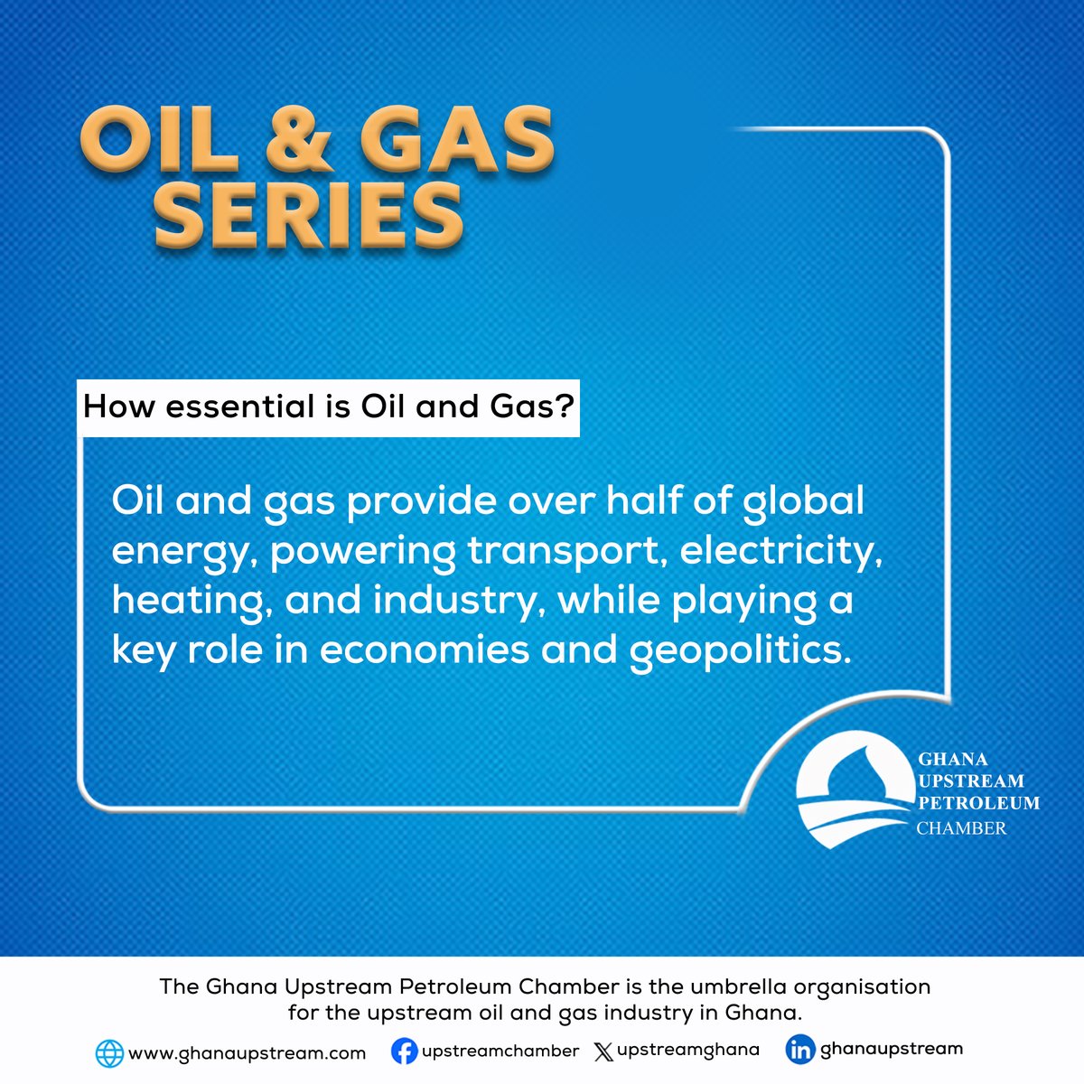 UpstreamGhana's tweet photo. How essential is Oil and Gas?
#oilandgas #oilandgasindustry #GUPC https://t.co/GmLrB2NiCu