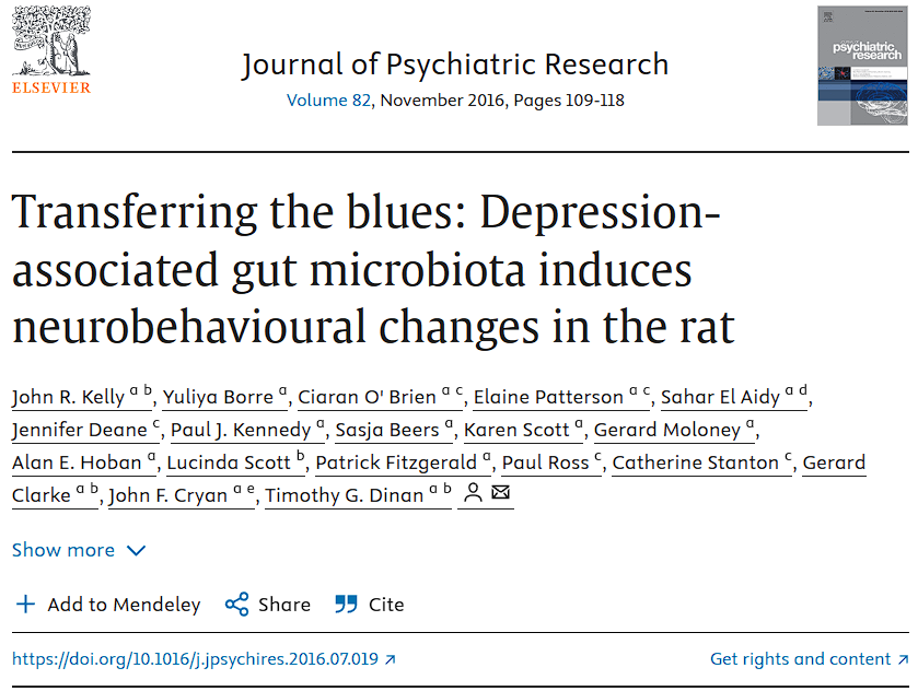 erlotinibb's tweet photo. Plot twist psikiatri: ‘depresi’ bisa ditransfer lewat bakteri usus.

Di penelitian Journal of Psychiatric Research ini, peneliti mindahin mikrobiota usus dari orang depresi ke tikus. Hasilnya tikus jadi nunjukin perubahan perilaku mirip depresi/ansietas. https://t.co/EUcz1ovpZd