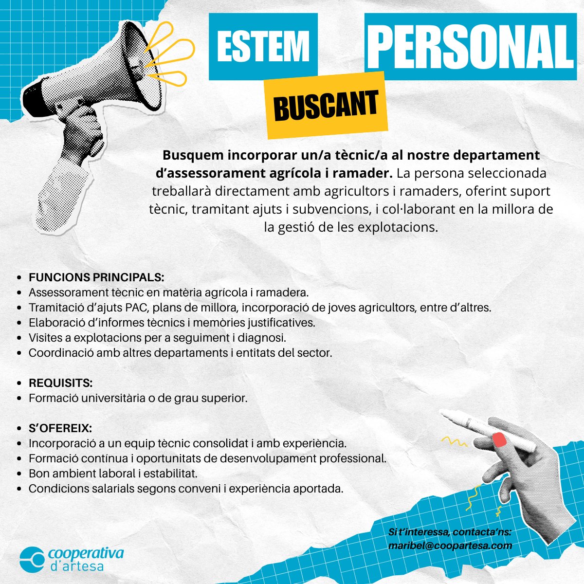 📢Nova oferta de feina!