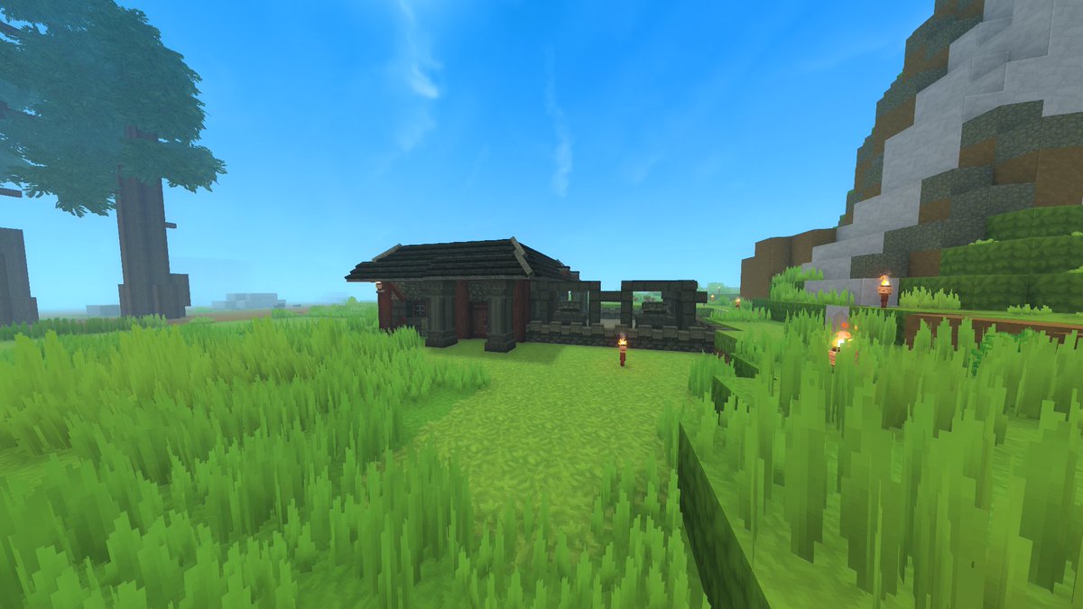 amemma697's tweet photo. Simple blacksmith build im currently working on! #Hytale https://t.co/Rag8ME3aCh