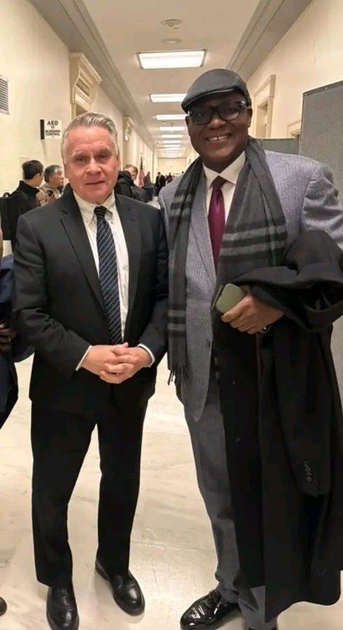 TheRealBage's tweet photo. By invitation of the US Congress, Rt. Hon. Yakubu Dogara attended the National Prayer Breakfast in Washington DC, together with the Chairman of the U.S. House Foreign Affairs Subcommittee on Africa. 

#TinubuDogara #TD2027 https://t.co/zxx2N25TA6