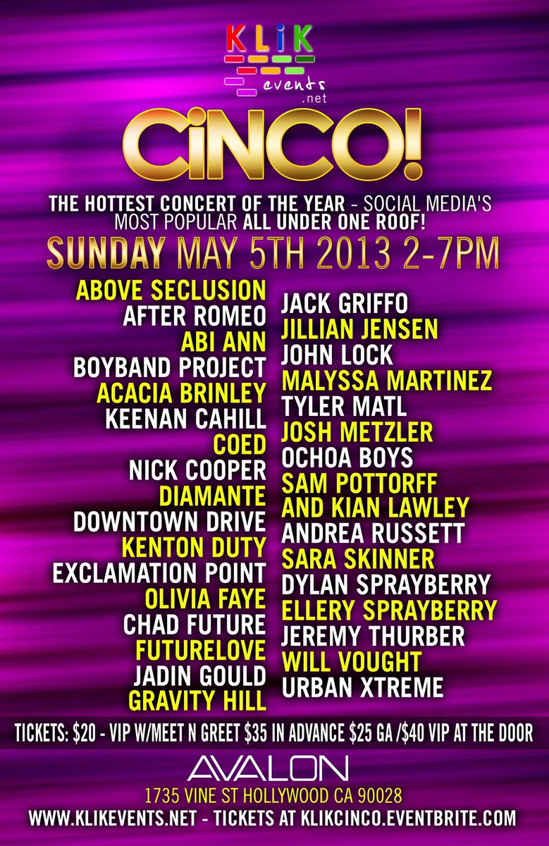 KLiKCinco's tweet photo. This was the show that started at all May 5, 2013 in Hollywood California.  The first influencer/artist event ever.  What if it came back 13 years later? https://t.co/KV2OfNsQfz