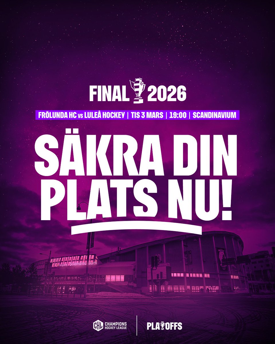 Biljetterna till CHL-finalen i Scandinavium den 3:e mars är nu släppta, säkra din plats nu!

fhc.tmtickets.se/EDP/Event/Inde…