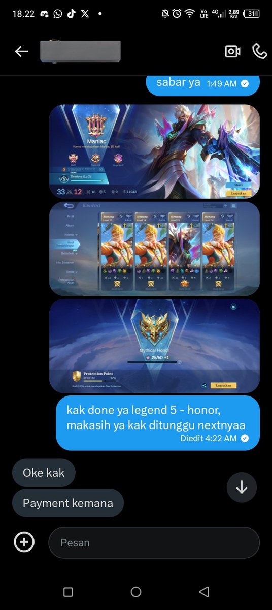jokikybar's tweet photo. joki legend 5 - honor
joki full grading - honor
langsung aja kepoin profile aku yg mau joki gendong atau joki ml
#zonauang #zonajajan #jokiml #testikybar https://t.co/wAjX2CPLfs