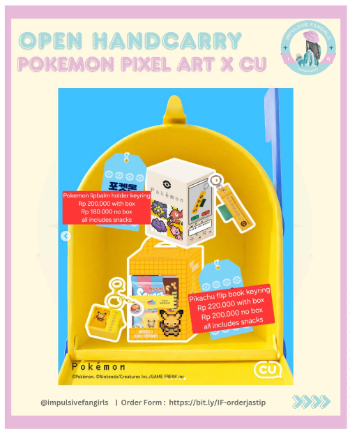impulsivefg's tweet photo. OPEN HANDCARRY POKEMON PIXEL ART x CU
include snacks
Harga bersih INA
Blm termasuk ongkir dari BDG ke alamat masing2
Handcarry
ETA INA 18Feb2026
DP min 60% full refund jika soldout
Max order 12Feb2026
Fix order https://t.co/kSqy9rJjbD
#pokemon #pokemonxcu #pokemonpixelart #jastip https://t.co/ovlFCGdMpP