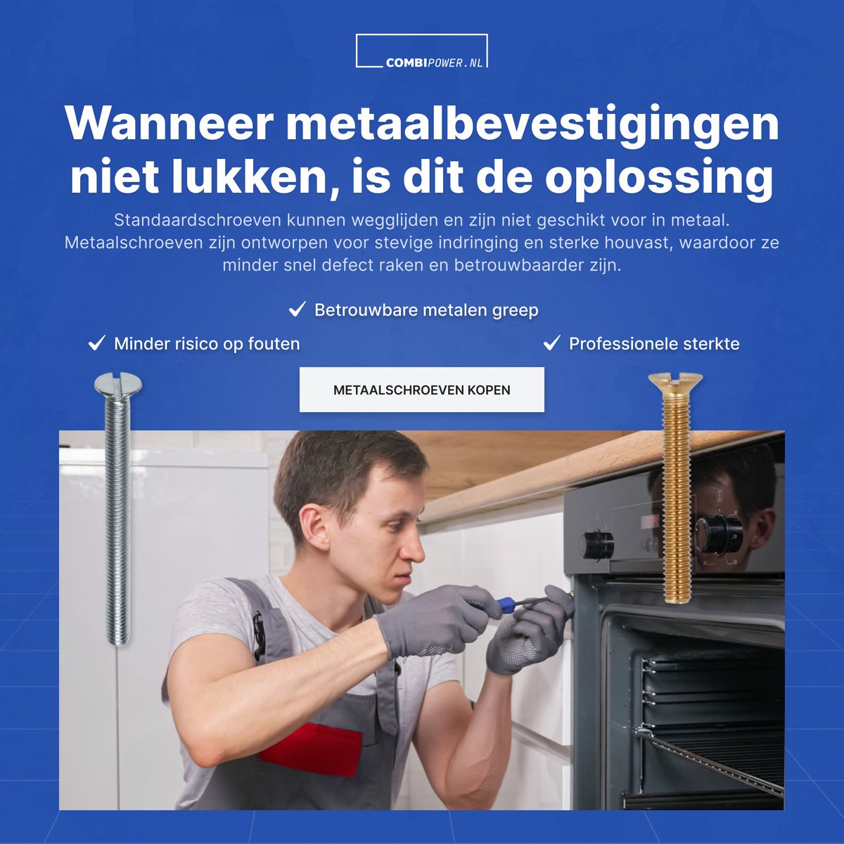 CombipowerBV's tweet photo. Metaalschroeven die loskomen of strippen?
Gebruik schroeven die ervoor ontworpen zijn

Messing, roestvrij staal, gegalvaniseerd
M2–M10 | 5–140 mm

Nu kopen: https://t.co/Kok9LNCIY6

#vakmanschap #bouw #installatietechniek #onderhoud #gereedschap #professionals #klussen https://t.co/vuOh1C8o5f