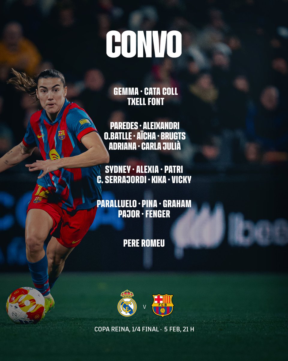 📋 𝗟𝗮 𝗰𝗼𝗻𝘃𝗼𝗰𝗮𝘁𝗼̀𝗿𝗶𝗮.
#RealMadridBarça