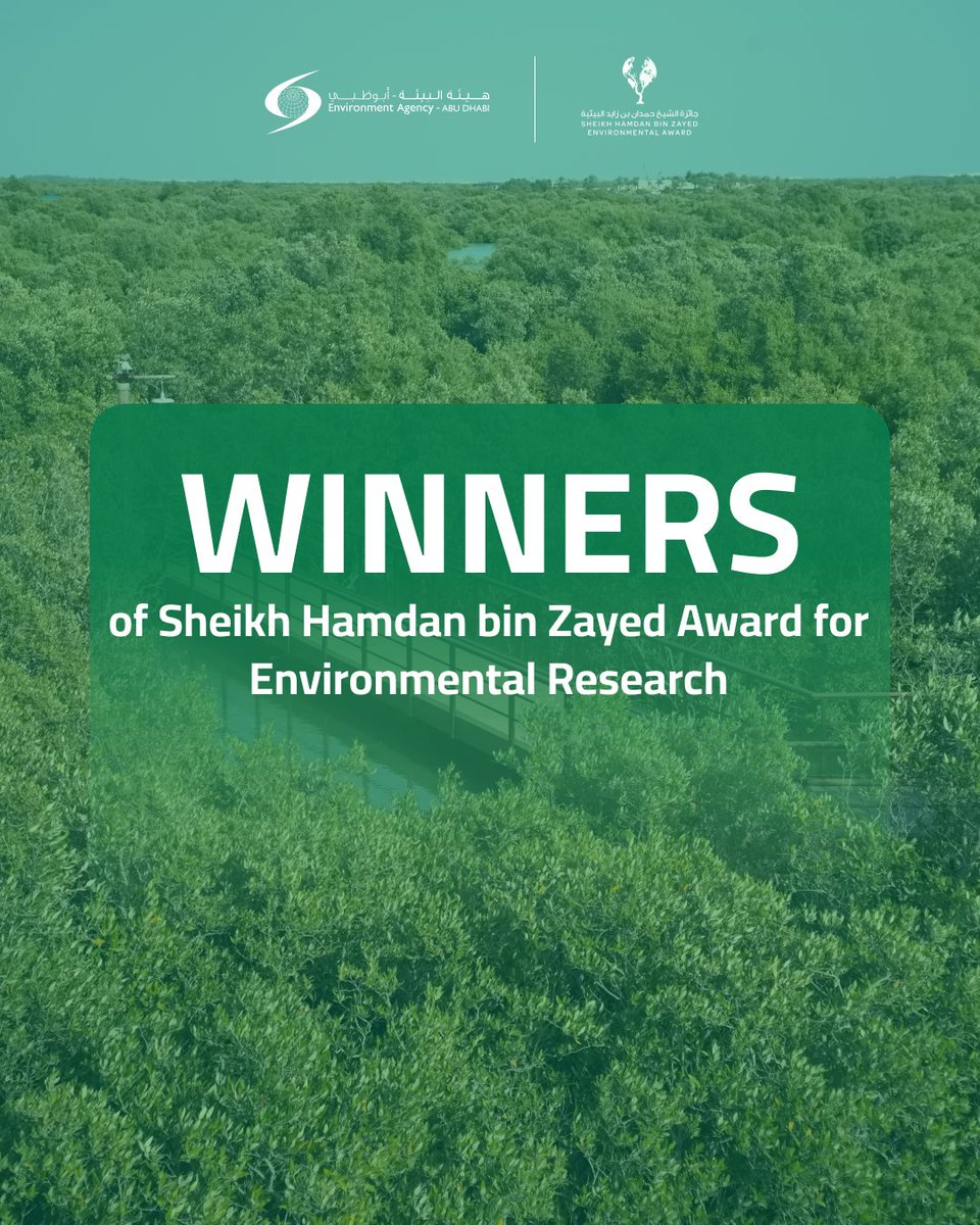 EADTweets's tweet photo. Through science, we build the future; through research, we protect our resources. We are incredibly proud of the “Sheikh Hamdan bin Zayed Award for Environmental Research” winners for their smart solutions driving global sustainability.
#EnvironmentAbuDhabi https://t.co/Bc2WEJSpRd