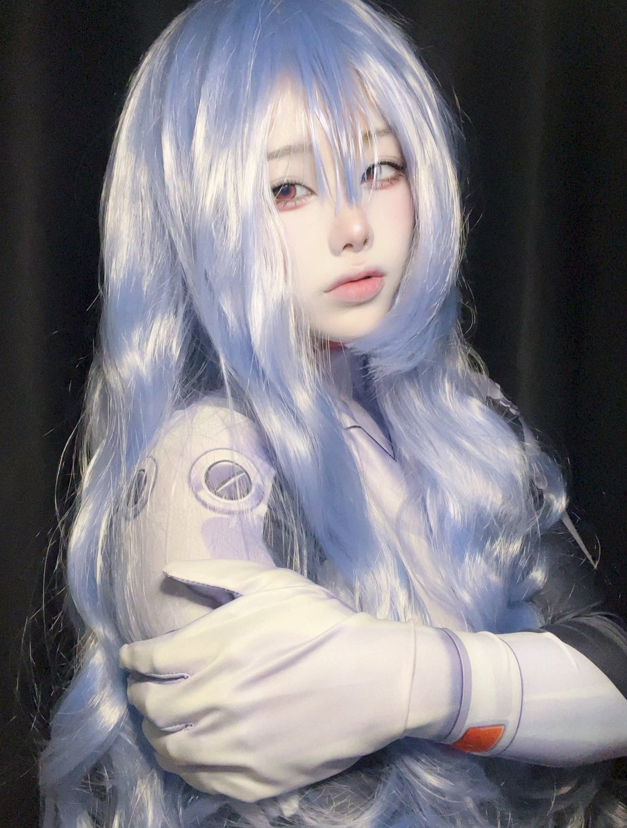 cu10v3's tweet image. 에반게리온 아야나미레이 코스프레를 해봤어요 부끄