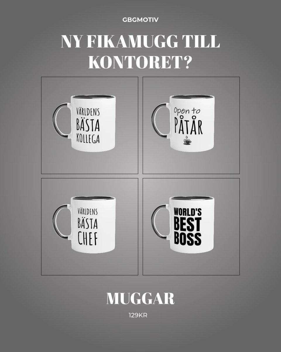 GBGMotiv's tweet photo. Säg det med ord! ❤️☕️
Är det dags för ny kaffemugg till kontoret? Vi har ett brett urval av motiv som passar både dig, chefen eller kollegan 🎁
🔗 https://t.co/wgBgSSbxmW
#fika #present #gåva #kontoret #opento https://t.co/BsmrWXsHZ3