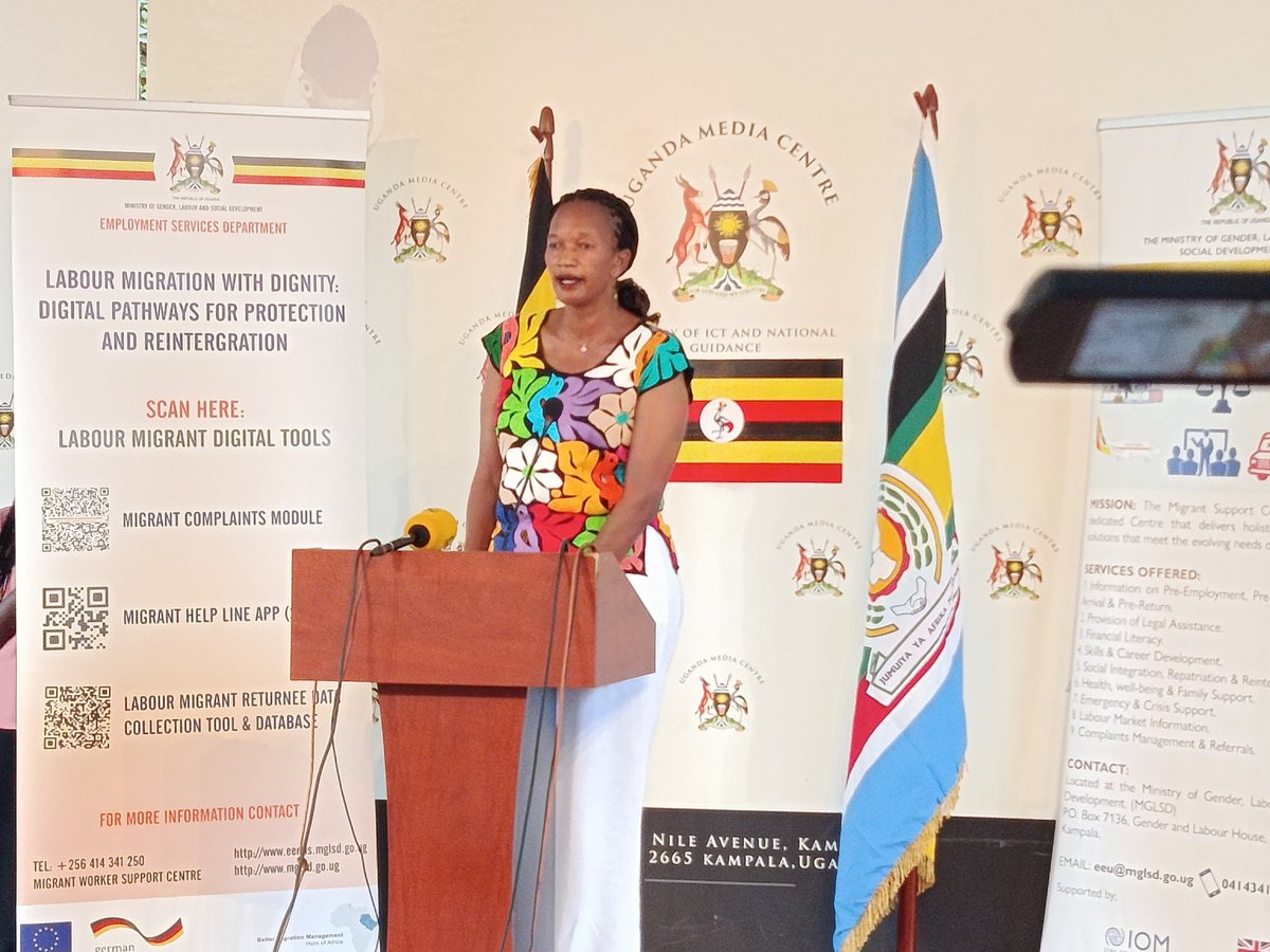 david_serumaga's tweet image. #ONGOING at @UgandaMediaCent: The Minister of State for Labour, Employment and Industrial Relations,  Hon. @EstherAnyakun  is Addressing the Media on Safe Labour Migration. @Mglsd_UG