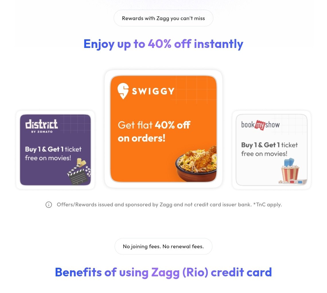 🚨 New Gem Alert: The Zagg Yes Bank RuPay Credit Card 💳

Is this the new "Must-Have" Lifetime Free card?
It comes with 40% OFF on Dining, BOGO Movies, and works on UPI!  UPI + LTF is the golden combo right now.

Here is the complete teardown: 🧵👇
🌟 Core Specs
 * Fees: Lifetime