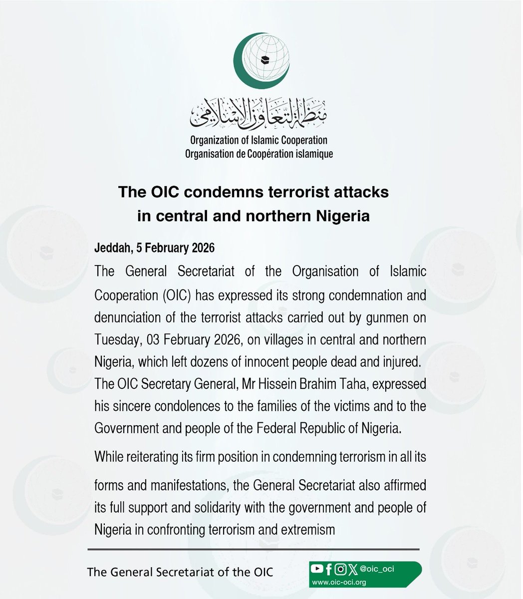 OIC_OCI's tweet photo. The #OIC condemns terrorist attacks in central and northern #Nigeria https://t.co/AduAM6PxCq
