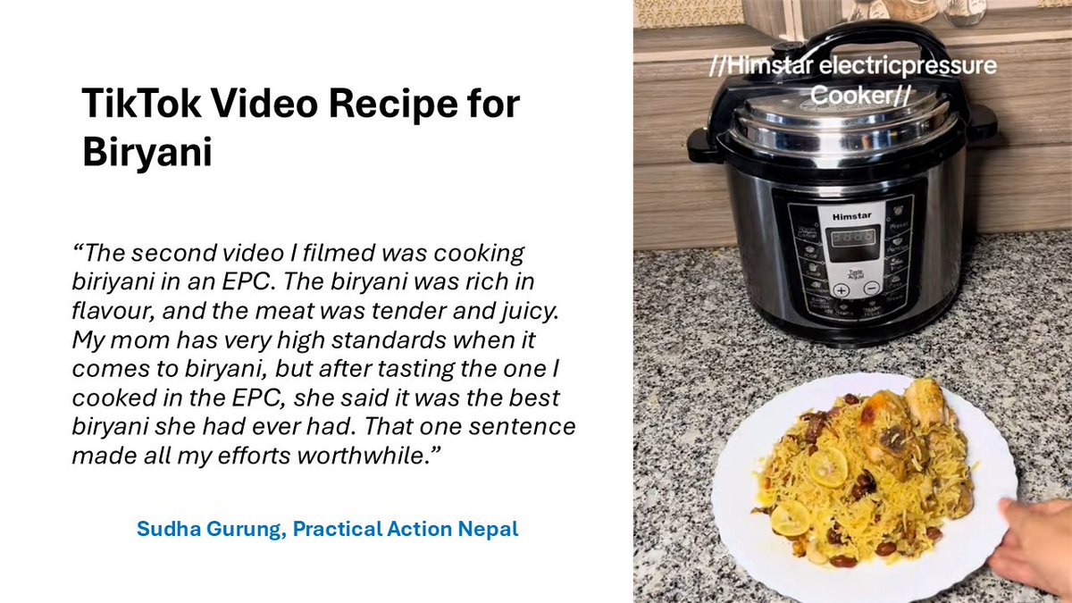 UKMECS's tweet photo. Nepal’s #TikTok culture is deeply rooted in #youth &amp; #culture. With her #EPC "cooking demos" on TikTok, Sudha Gurung reaches young people who are early adopters, trendsetters &amp; key family decision #influencers and are vital for #cleanenergy transitions:

https://t.co/UQlw9iyshR https://t.co/qDAAHGjLoT