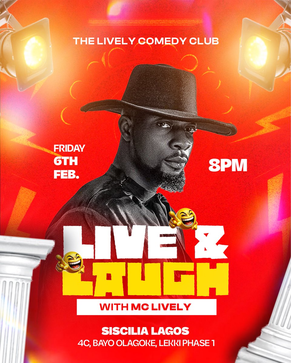mc_lively_'s tweet image. This Friday at Siscilia Lagos!! 

Live n Laugh w/ Mc Lively !

RSVP here 👉🏼 pv.rsvp/live-n-laugh-w…