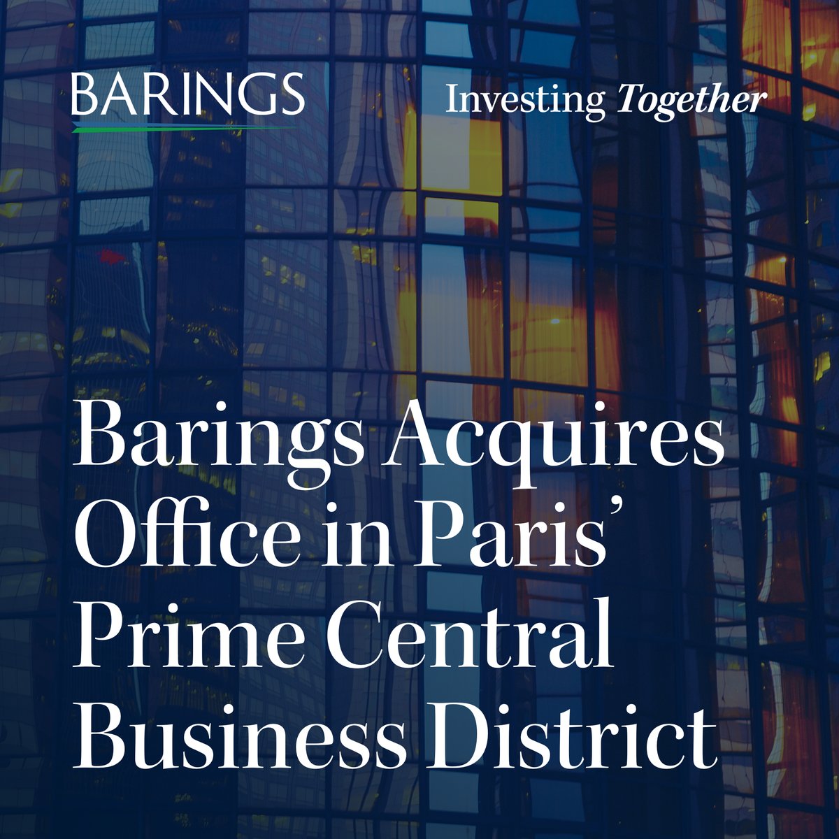 Barings's tweet photo. Barings has acquired a fully-let office building in the centre of Paris, on behalf of a European core real estate strategy. The vendor is a French institutional investor. 

Learn more: https://t.co/ZTFTbTv7M2 https://t.co/Ic3EUNRiLm