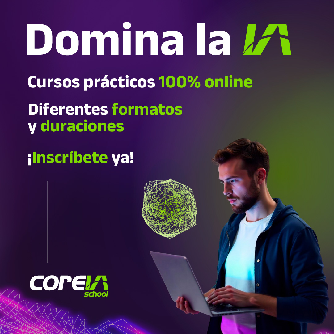 Nuestros #CursosDeIA te ofrecen una aplicación práctica y real:
✔️Accede al sector: conoce las bases y fundamentos.
➕Amplía conocimientos: profundiza en herramientas.
🔝Logra la maestría: conviértete en un profesional de la IA.
¡Da el paso! 🦾
coreiaschool.com/cursos-intelig…