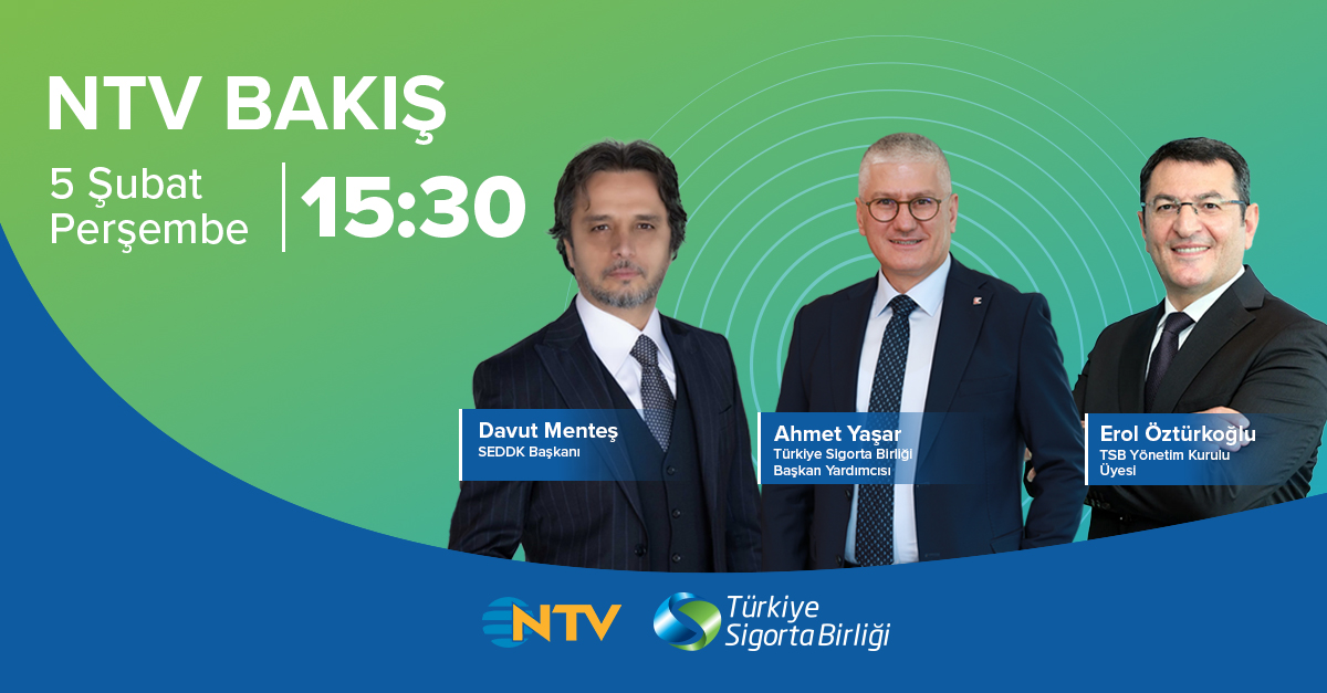 SEDDK Başkanı Davut Menteş, Türkiye Sigorta Birliği Başkan Yardımcısı Ahmet Yaşar ve TSB Yönetim Kurulu Üyesi Erol Öztürkoğlu, bugün saat 15.30'da NTV Bakış programı konuğu olacak. 
#TürkiyeSigortaBirliği #Bakış