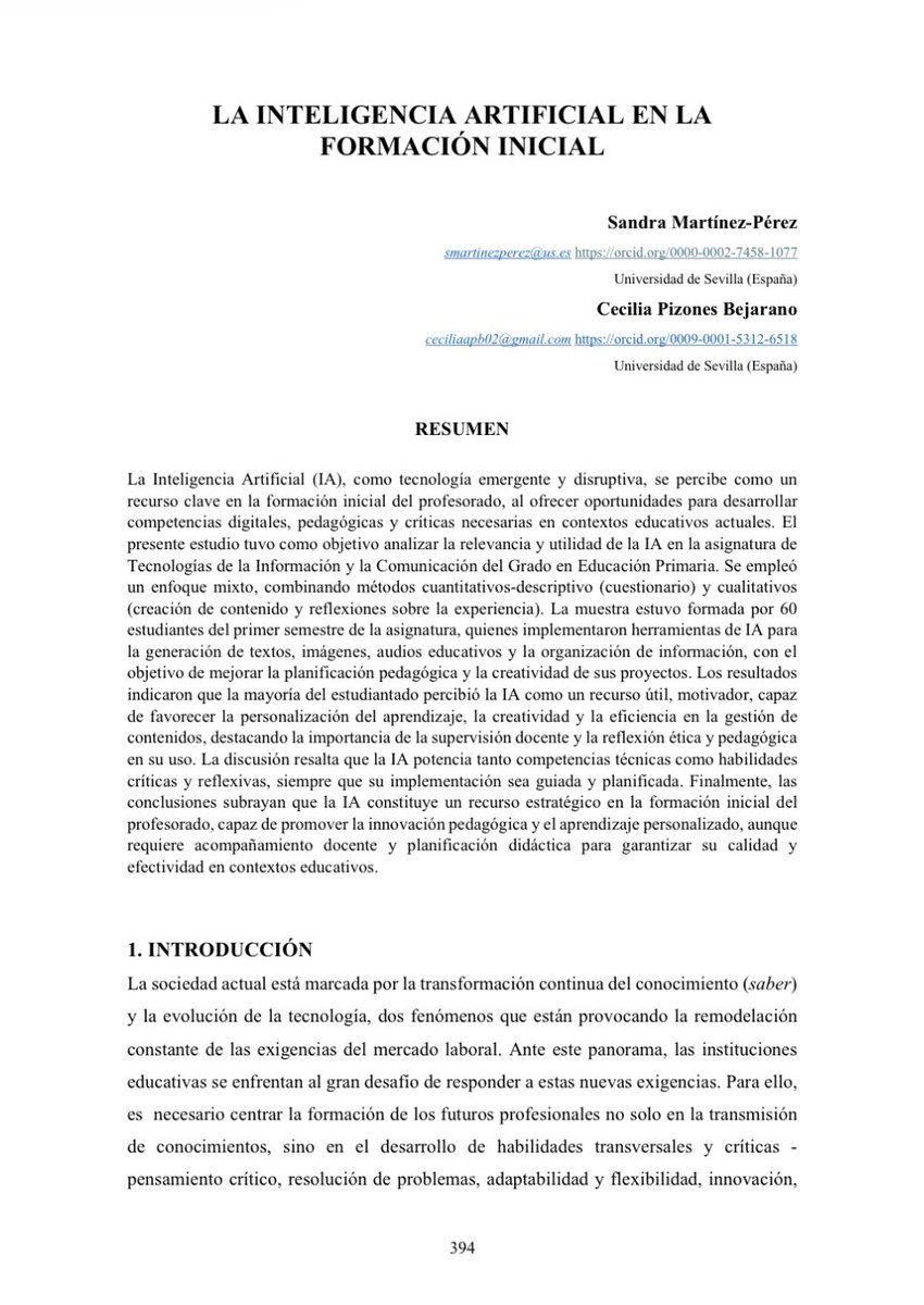 PizonesResearch's tweet photo. Libro "Transformando la docencia universitaria: innovación, tecnología e inclusión”. 

📙En editorial Dykinson. 

👥Junto a Sandra Martínez, participo con el capítulo 30: "La IA en la formación inicial"🤖

🔗 https://t.co/do0MtNZbwZ https://t.co/sHQRKI0BvE