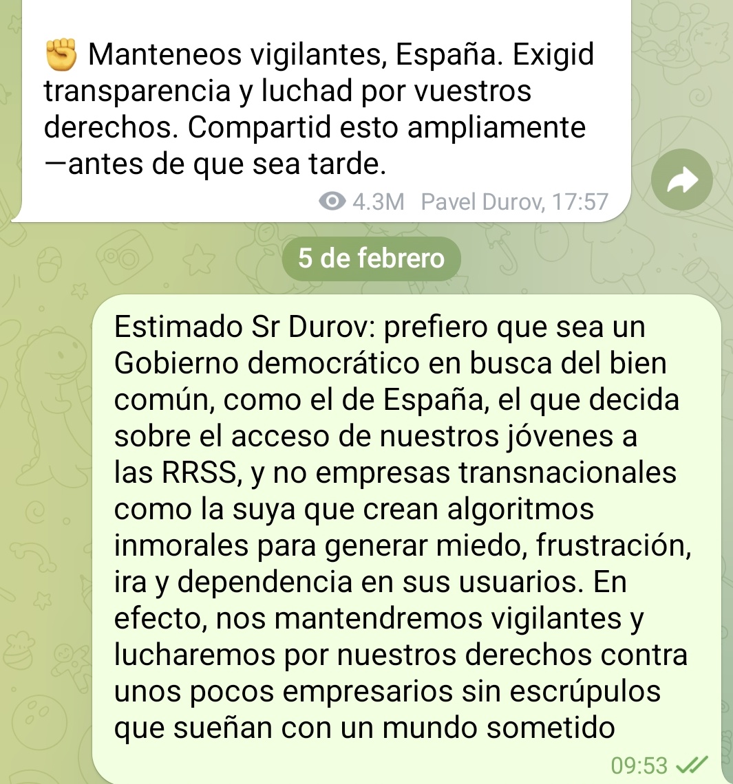 Mi respuesta al CEO de Telegram 😀