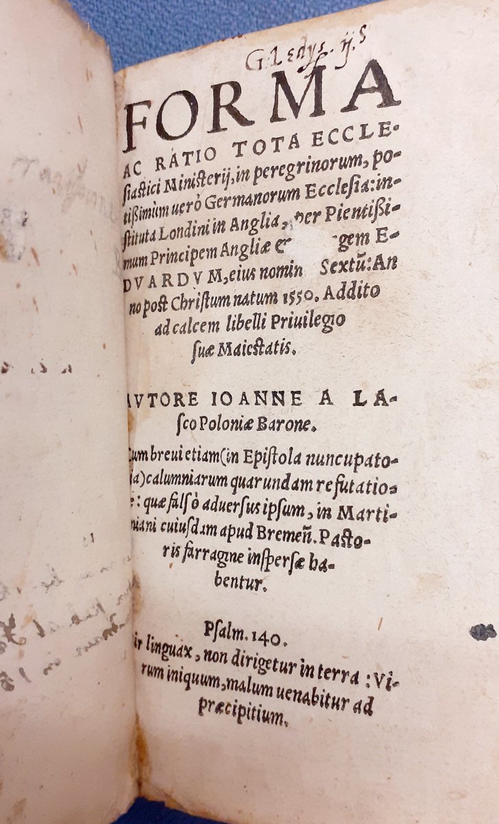 WestCollCambs's tweet photo. #LibraryTreasures: Forma Ac Ratio Tota, by Jan Łaski (1499-1560), a Polish reformer who lived in London. The owner of this 1555 copy noted Łaski's belief in “sitting at ye receiving ye Eucharist" caused "a great wrangle &amp; confusion in ye 5th year of Edw: 6”!
HU BX2595 .A8 .L3 https://t.co/ZUJu9Posdn