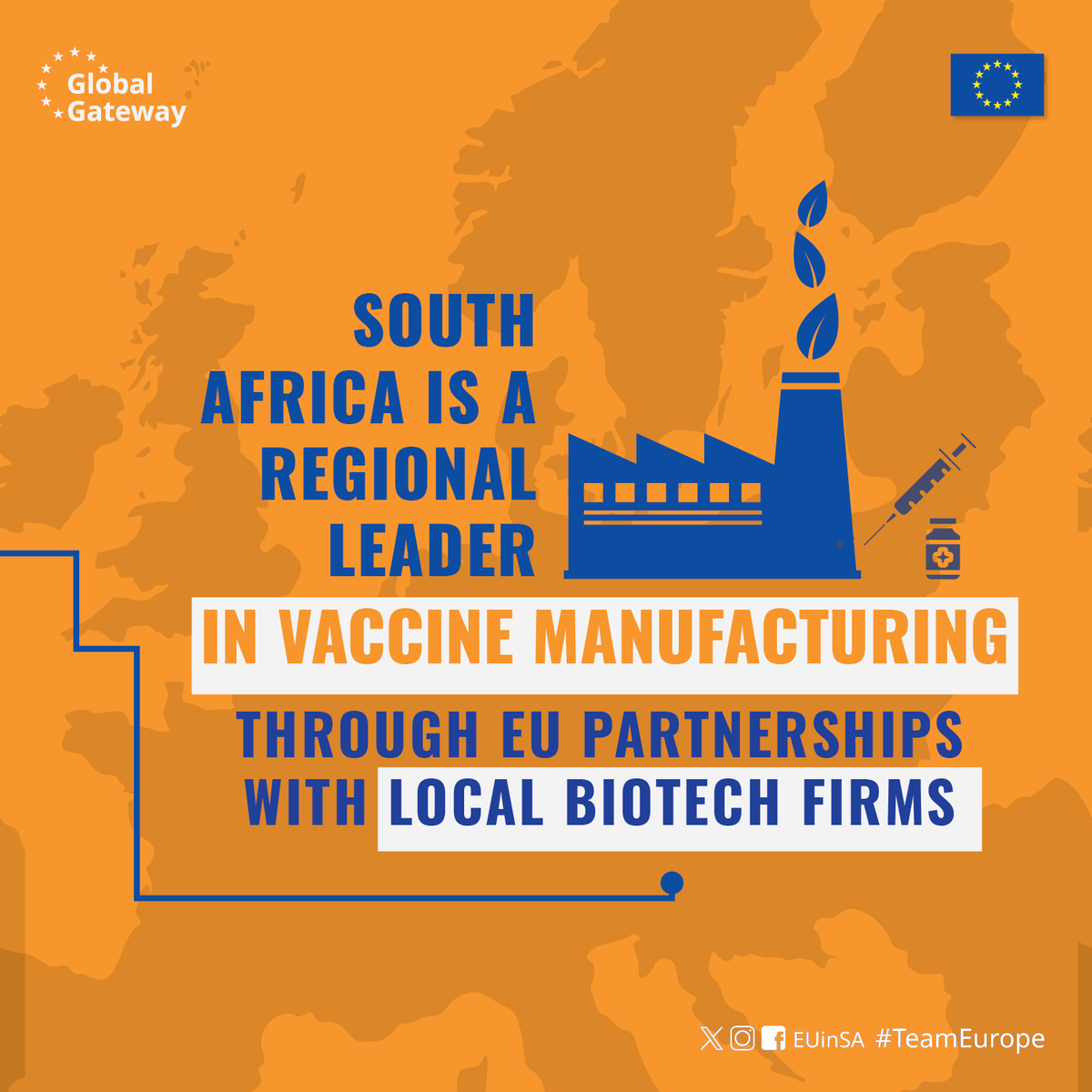 EUinSA's tweet photo. The Team Europe πΏπ¦πͺπΊ MAV+ Initiative is partnering with South Africa to drastically enhance local vaccine production. #TeamEurope #MAVPlus #HealthSovereignty #VaccineProduction #GlobalGateway #EuinSA #Sisonke
https://t.co/MocS3jvoQA https://t.co/6MU1fHTwNg
