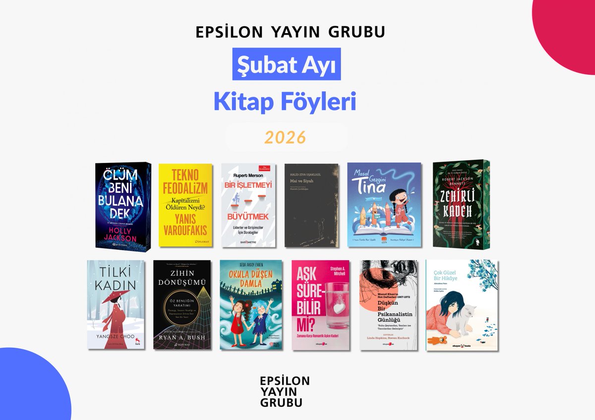 EpsilonGrubu's tweet photo. #Subat2026  #EpsilonYayınGrubu   

Epsilon Yayın Grubu’nun Şubat Ayı Kitaplarını Keşfedin. Okuma listenize yepyeni eserler eklemenin tam zamanı🌼📷

https://t.co/55ZmONkLWy https://t.co/fPvFWr1LOw