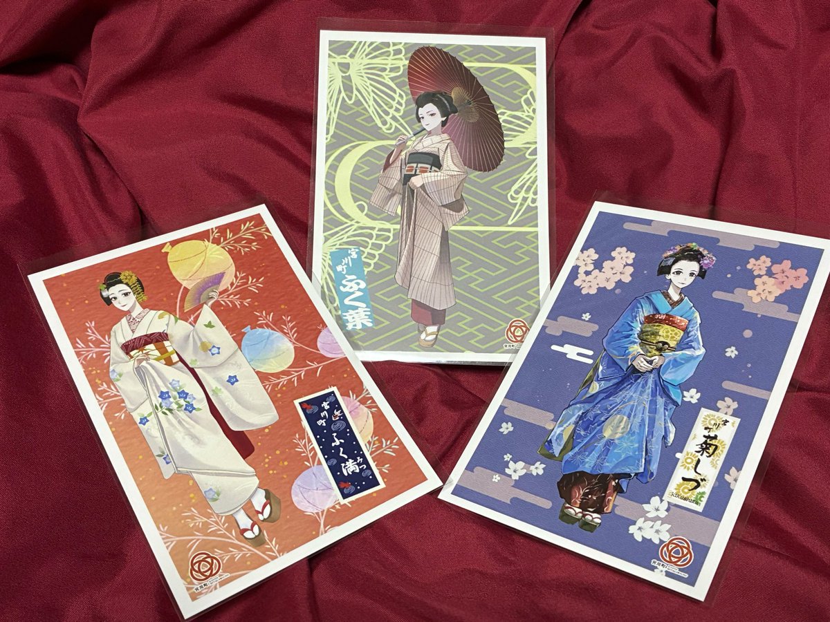 第二弾はポストカード！
千社札もしっかり表現されてるレアなグッズは京都のお土産にもぴったり✨✨
#京都芸術デザイン専門学校
#宮川町　#芸舞妓推し活プロジェクト