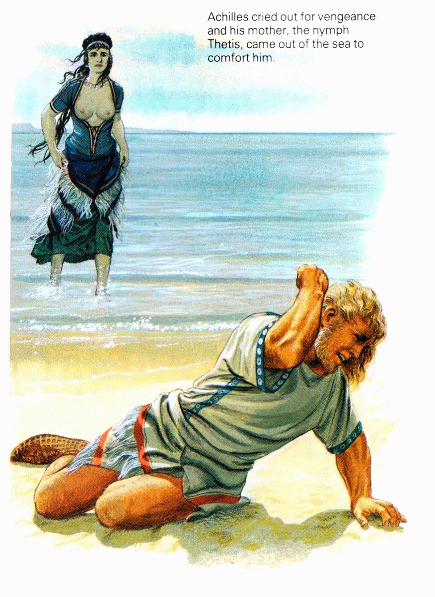 archaeologyart's tweet image. Achilles cries out for vengeance by Peter Connolly